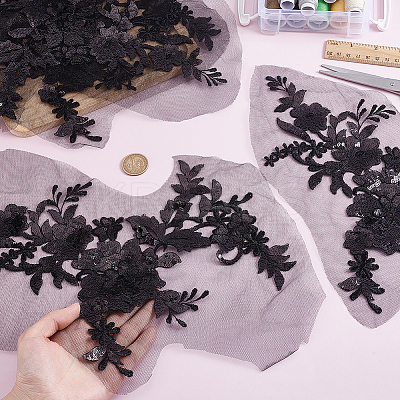Flower Polyester Embroidery Sew on Appliques PATC-WH0020-33C-1