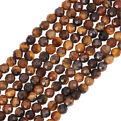 2 Strands Natural Yellow Tiger Eye Beads Strands G-BBC0001-29-1