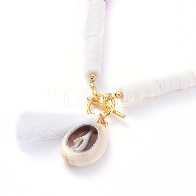 Handmade Polymer Clay Heishi Beads Necklaces NJEW-JN02721-01-1