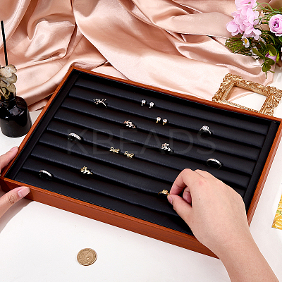 Rectangle Wood Finger Rings Display Trays RDIS-WH0011-40-1