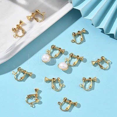 SHEGRACE Brass Screw Clip-on Earring Findings XGR0065G-54G-1