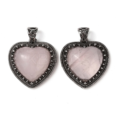 Natural Rose Quartz Pendants G-A095-01AS-02-1