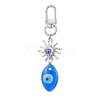 Evil Eye Lampwork Pendant Decorations HJEW-JM01997-05-1