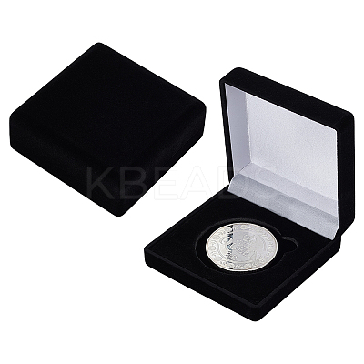 Square EVA Covered with Velveteen Commemorative Coin Storage Cases with Sponge Inside CON-WH0201-005A-1