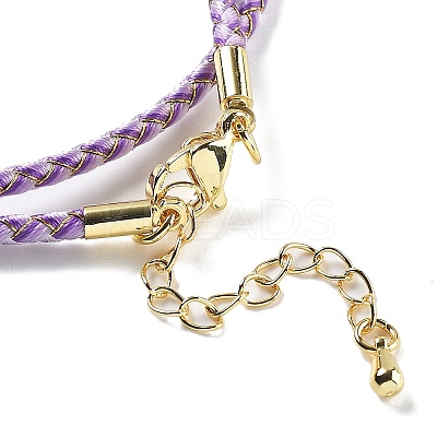 Polyester Cord Braided Necklace Makings MAK-L043-03G-22-1