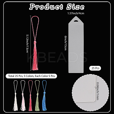 25Pcs Arrow Transparent Blank Acrylic Bookmarks DIY-CP0012-47-1