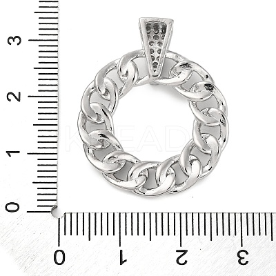 Rack Plating Brass Micro Pave Cubic Zirconia Pendants KK-M021-08P-1