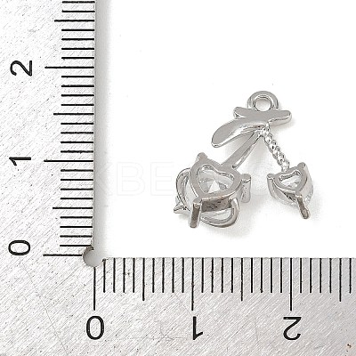 Brass Micro Pave Clear Cubic Zirconia Pendants KK-G545-20P-1