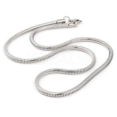 201 Stainless Steel Round Snake Chain Necklaces for Women NJEW-G140-06E-P-1-1