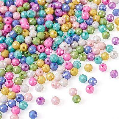 800Pcs 8 Colors Opaque Acrylic Beads MACR-PJ0001-05-1