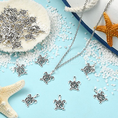 50Pcs Tibetan Style Alloy Pendants FIND-YW0008-73-1
