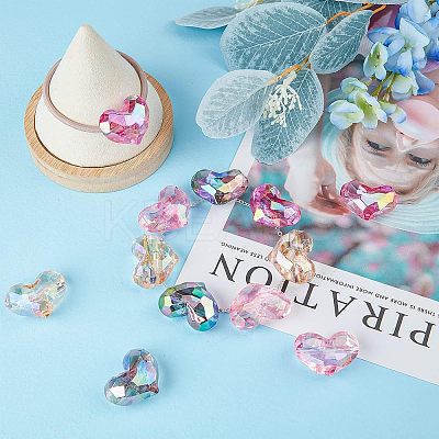 16Pcs 4 Colors Transparent Acrylic Beads MACR-FH0001-14-1