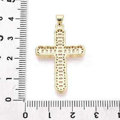 Brass Micro Pave Clear Cubic Zirconia Pendants KK-N268-92G-1
