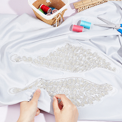 Tube Beaded  Embroidered Long Floral Shirt Sticker Costume Accessories FIND-WH0152-164-1