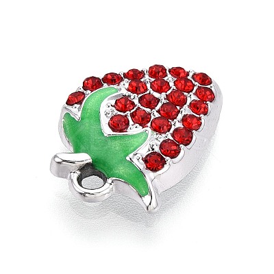 Alloy Rhinestone and Enamel Pendants PALLOY-T092-42P-02-1