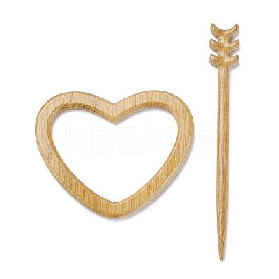 Heart Wood Brooches JEWB-C010-06-1