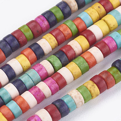 Synthetic Turquoise Beads Strands TURQ-G110-6x3mm-12-1