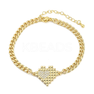Brass Micro Pave Cubic Zirconia Link Bracelets BJEW-M050-06G-03-1