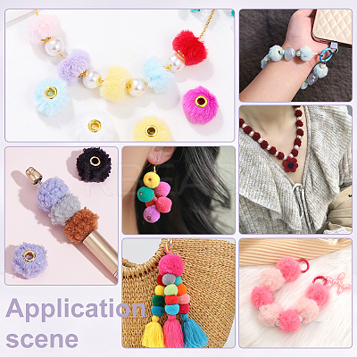 128Pcs 32 Colors Imitation Rabbit Hair European Beads FIND-PH0027-66-1