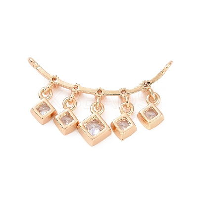 Brass Pave Clear Cubic Zirconia Connector Charms LS-ZIRC-K088-16KCG-1