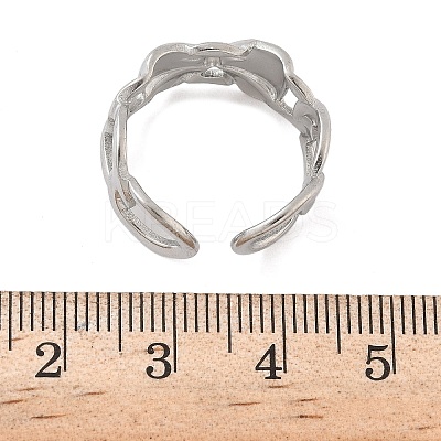 304 Stainless Steel Open Cuff Rings for Women RJEW-A079-11C-P-1