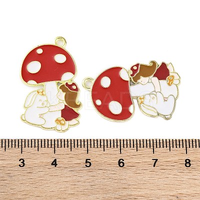 Golden Plated Alloy Enamel Pendants ENAM-Z017-09G-03-1