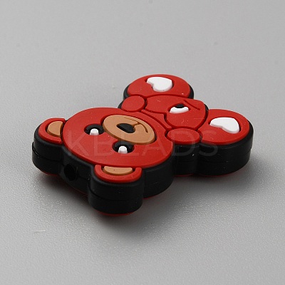 Bear with Heart Food Grade Eco-Friendly Silicone Beads SIL-WH0014-30A-1