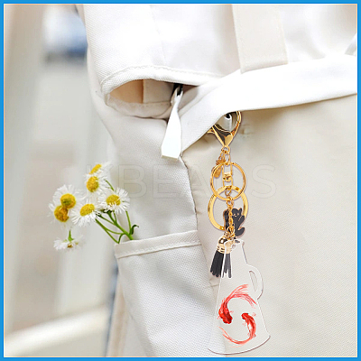 Trumpet Shape Transparent Blank Acrylic Keychain KEYC-AB00057-1