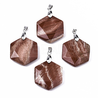 Natural Red Jasper Pendants G-T131-27B-1