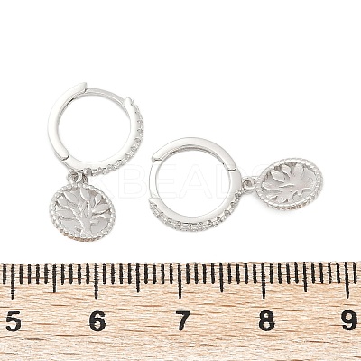 925 Sterling Silver Micro Pave Clear Cubic Zirconia Hoop Earrings for Women EJEW-G427-01P-01-1
