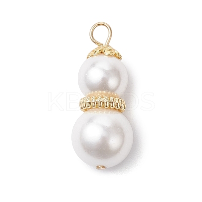White Round Shell Pearl Pendants PALLOY-JF04378-1