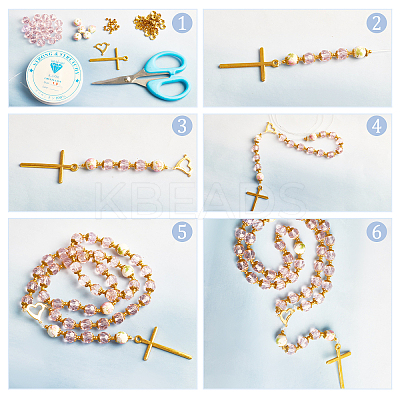 DIY Beaded Religion Necklace Making Kits DIY-PH0008-37-1