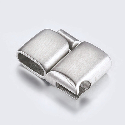 Tarnish Resistant 304 Stainless Steel Magnetic Clasps with Glue-in Ends X-STAS-P181-25P-1