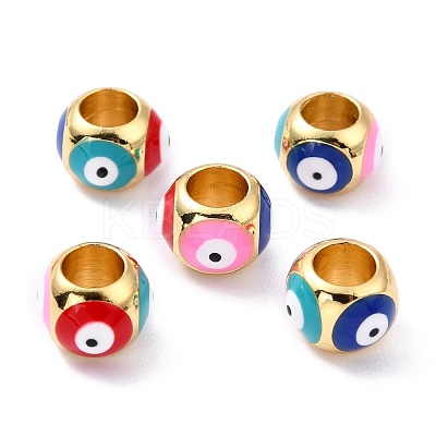 Real 18K Gold Plated Brass European Beads KK-A155-28G-1