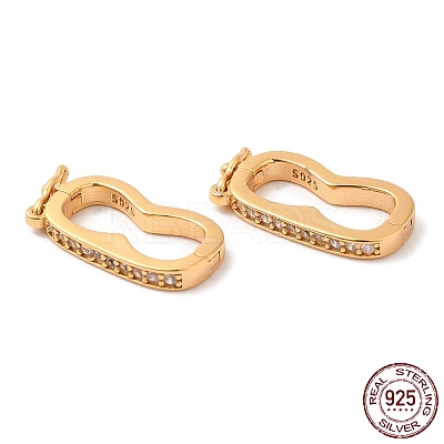 Platinum Plated 925 Sterling Silver Rhinestone Twister Clasps STER-N014-18G-1