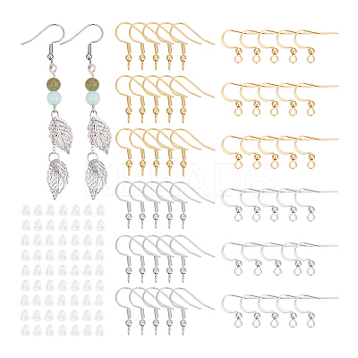 80Pcs 4 Style 304 Stainless Steel French Hooks with Coil and Ball STAS-UN0055-63-1