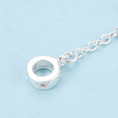 925 Sterling Silver Micro Pave Clear Cubic Zirconia Chain Extenders STER-N016-54S-1