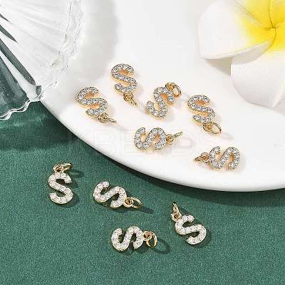 SHEGRACE Brass Micro Pave Clear Cubic Zirconia Pendants XGRQ29326-394G-S-1