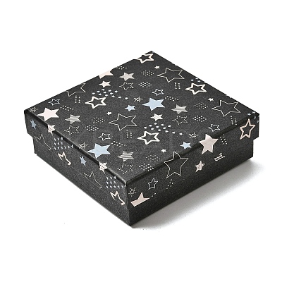 Star Print Paperboard Jewelry Gift Boxes CON-K016-01E-1