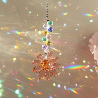 Glass Flower Hanging Ornaments PW-WG84321-04-1