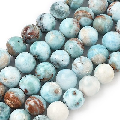 Natural Larimar Beads Strands G-C264-A01-12mm-1