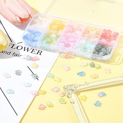 400Pcs 10 Colors Transparent Acrylic Beads OACR-FS0004-08-1