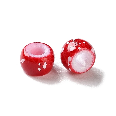 Spray Painted ABS Plastic European Beads KY-G033-01A-04-1