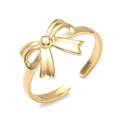 Adjustable 304 Stainless Steel Cuff Open Rings for Women LS-RJEW-Z122-03G-01-1