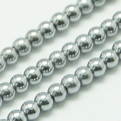 Non-magnetic Synthetic Hematite Beads Strands G-K015-2mm-02-1