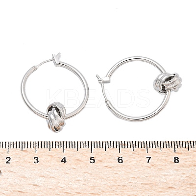 Brass Twist Hoop Earrings for Women EJEW-L297-01A-P-1