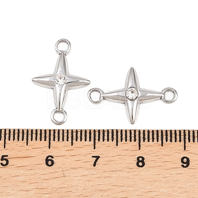 304 Stainless Steel Crystal Rhinestone Connector Charms STAS-P437-14B-P-1