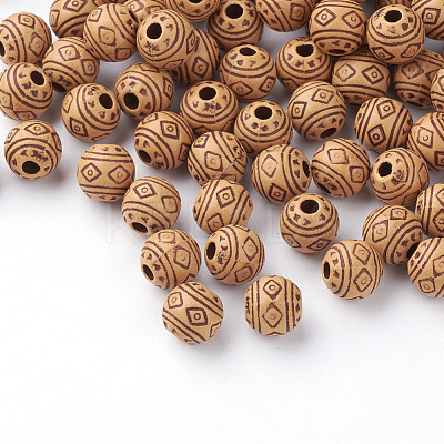 Imitation Wood Acrylic Beads LS-X-SACR-Q186-09-1