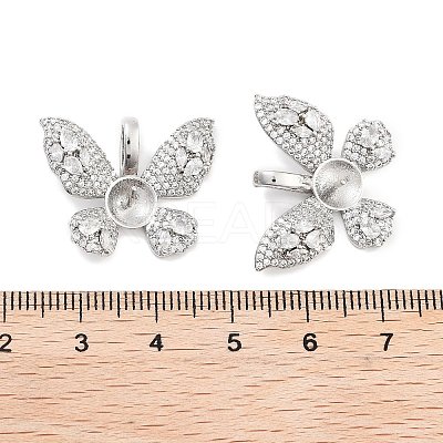 Brass Clear Cubic Zirconia Peg Bails KK-P271-13P-1