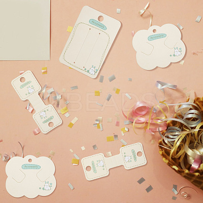 150Pcs 3 Styles Paper Hair Clip Display Cards CDIS-NB0001-37-1